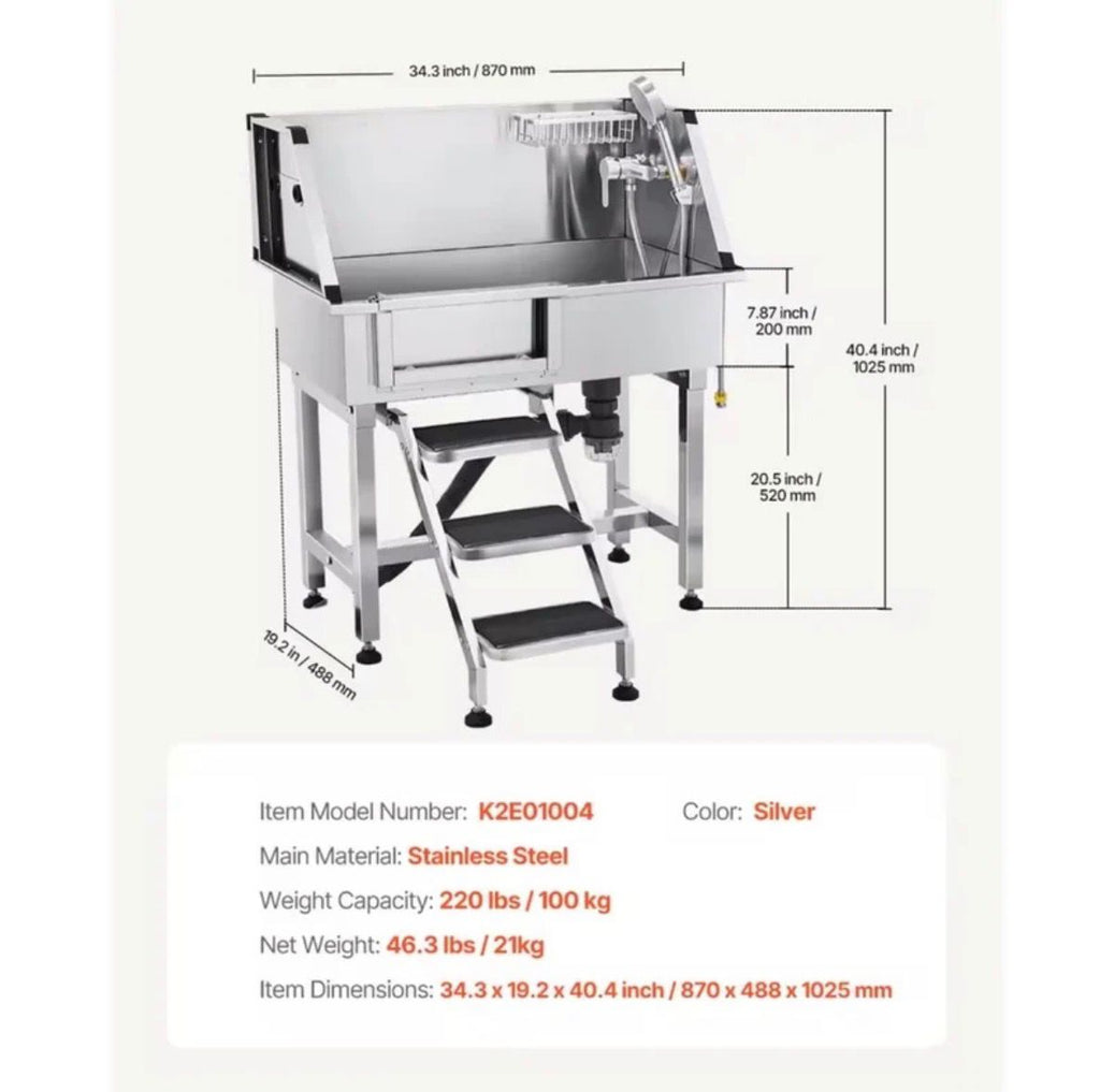 Bañera de Grooming 34"